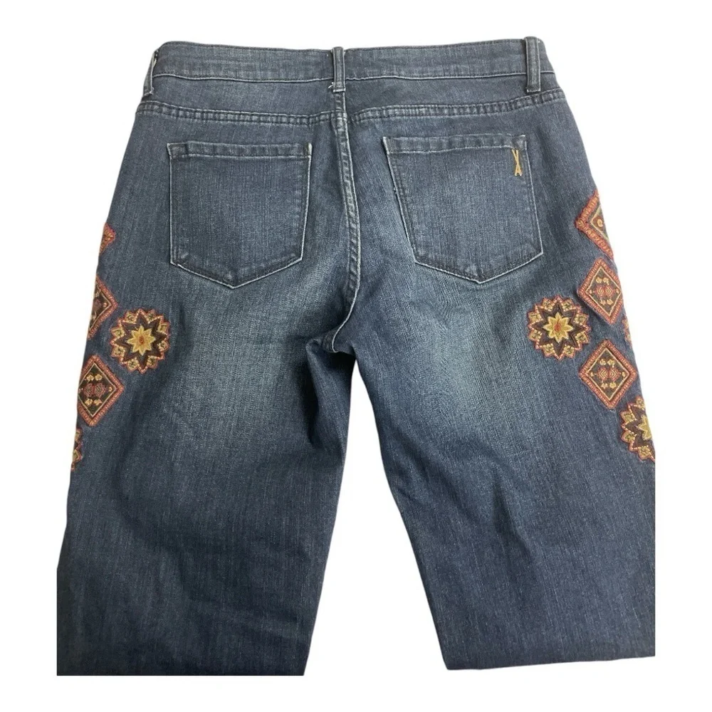 Vintage America Blues Women's Bestie Jeans Boho Embroidered Stretch Size 4R (27)